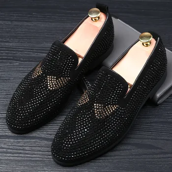 Homens Sapatos De Homem De 2023 Nova Moda Formal Sapatos De Marca Homens De Couro Buiness Diamante Terno De Calçados De Casamento Sapatos De Mens