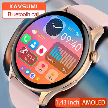 KAVSUMI Smartwatch Mulheres 466*466 AMOLED 1.43
