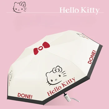 Kawaii Sanrio Hello Kitty Guarda-chuva de desenho animado Totalmente Automático, com sol ou Chuva Guarda-chuva guarda-chuva de Proteção solar Anti-UV Guarda-Sol