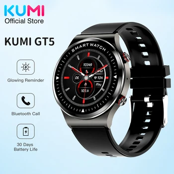 KUMI GT5 RGB Homens Inteligentes Assista a Brilhante Lembrete de Chamada Bluetooth Adequação da frequência Cardíaca Pressão Arterial Monitor de Oxigênio IP68 Impermeável