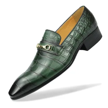 Loafer Sapatas de Deslizamento na Condução Casual, Confortável Centavo Para Homens Drivers de sapatos de Luxo, Sapatos Artesanais de Couro Genuíno Respirável
