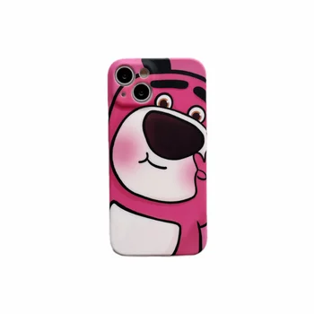 Lotso Urso Rosa Disney Caso de Telefone para o iPhone 6 7 8 Plus XR XS SE 11 12 13 14 Pro Max Bonito à prova de Choque Pele se Sentir Completo Tampa Traseira