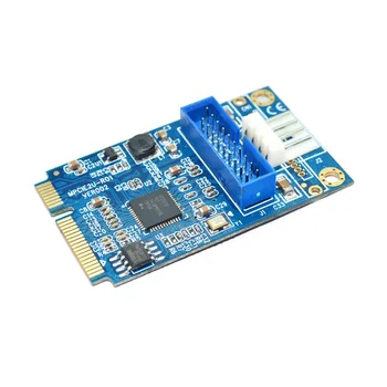 MINI PCIE USB 3.0 Adaptador de Cartão de 4Pin Conector de Alimentação MINI PCI-E para 19pin USB do Painel Frontal 2 Portas USB 3.0 para Placa de Expansão Riser