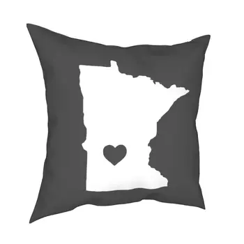 Minnesota Coração Fronha Capa de Almofada Dom do Orgulho Gay LGBT Lésbicas Queer Casamento Jogar Travesseiro Capa do Caso Casa 40X40cm