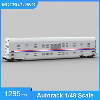 MOC Blocos de Construção Autorack Escala 1/48 Modelo do Trem DIY Montar Tijolos de Veículos de Transporte de Brinquedos Educativos Presentes 1285PCS