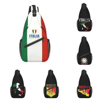 Moda Bandeira Da Itália Funda o Saco para a Viagem de Caminhadas Homens Peito Crossbody Mochila de Ombro Mochila