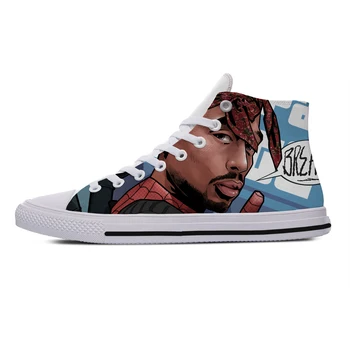 Moda Nova quente de Verão, Sapatos Casuais 2Pac Tupac Shakur Ícone do Rap Leve Lazer Clássico da Moda Conselho Sapatos mais Recente de Sapatos de Homem
