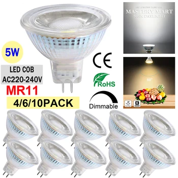MR11 Dimmable Lâmpadas de LED Luz 5W Bulbos Completo Tampa de Vidro Refletor Lâmpadas Quente Branco Frio Lâmpada de Iluminação Home Indoor D30