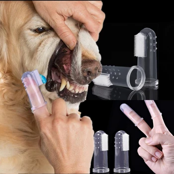 Nova Borracha de Estimação Dedo Escova de dentes Brinquedos para Cão de Proteção Ambiental Luva do Silicone para Cães e Gatos, Limpar os Dentes do seu animal de Estimação