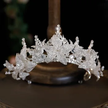 Novo Casamento De Cabelo Tiara De Flor De Cristal De Luxo Coreano De Moda Nupcial Coroa, Diadema Cabeça Acessórios De Cabelo Cocar De Chefe De Jóias