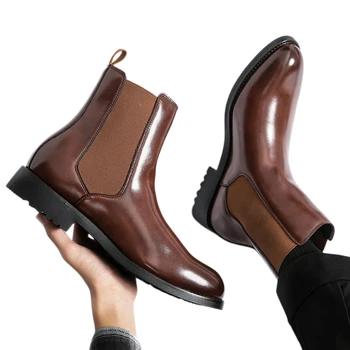 Novo Chelsea Homens Botas de Negócios de Casamento Artesanais Formal Sapatos Frete Grátis Tamanho 38-46 Mens Botas de Tornozelo