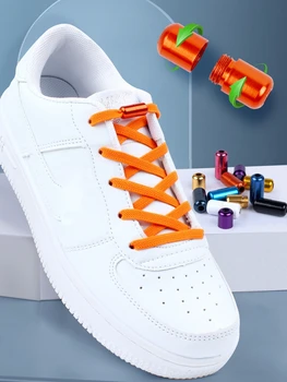 Novo Empate Sem cordões de sapatos de Atacadores Elásticos Tênis Televisão Cadarços de Sapatos de Crianças e Adultos Rápida Lenta Sapato de laço Bandas de Borracha