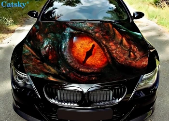 O olho de um Dragão Capa do Carro de Adesivos de Vinil Envoltório de Película de Vinil Tampa do Motor Decalques Adesivo de Carro Acessórios Carro Capuz Protetor