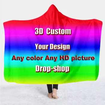 O Personal 3D Personalizado com Capuz Cobertores para Camas Flanela Macia DIY Sua Imagem Decoração Cobertor unisex Cobertor de Lã do navio da Gota