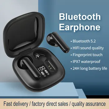 Original TWS sem Fio de Fone de ouvido Bluetooth 5.2 Dual Estéreo, Redução de Ruído de Graves do Som de Alta Qualidade Com Dupla HD com Microfone Auricular