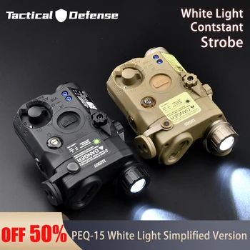 PEQ 15 de Airsoft Tático Lanterna Só a Luz Branca de Nylon Verson Pistola Laser Sempre Strobe Com Interruptor de Pressão Arma Hunti