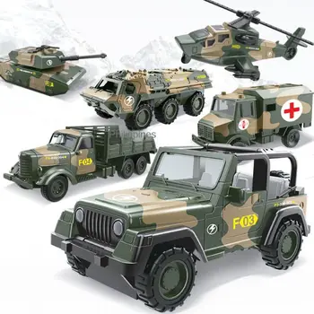 Peças de liga de ABS corpo de Automóveis Mecânica de Simulação Militar Armado Tanque de Veículo Blindado Carro de Caminhão de Brinquedo infantil Modelo de Helicóptero