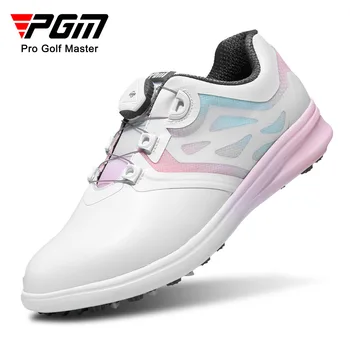PGM Mulheres Sapatos de Golfe Impermeável, Anti-derrapante Mulheres de Peso Leve, Respirável Tênis de Senhoras Botão Alça de Calçados Esportivos XZ249