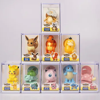 Pokemon Figuras 4cm-6cm ABS Genuíno Brinquedos Modelo Pikachu Molenga, Psyduck Karakara Jigglypuff Jenny Tartaruga de Presente para as Crianças