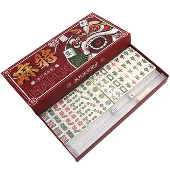 Portátil Mini Jogo De Mahjong Conjunto Com 144 Peças, Chinês Tradicional Casa De Partido De Viagem, Jogos De Tabuleiro Para Adultos, Crianças No Tempo De Lazer
