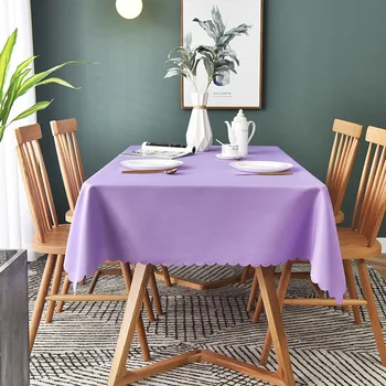 PVC impermeável toalha de mesa anti-óleo simples de cor anti-ferro de descartáveis retangular domésticos mesa de café de pano