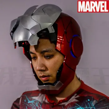 QUENTE Marvel Homem de Ferro Capacete de 1:1 Mk5 5.0 Controle de Voz Olhos Com a Luz do Modelo de Brinquedos Para Adultos Elétrica Wearable Presente de Natal do Brinquedo