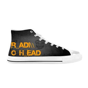 Radiohead, Banda de Rock, a Cantora de Música Mouse Legal Engraçado Casuais Sapatos de Pano de Alta Topo Confortável Respirável Impressão 3D Homens Mulheres Tênis
