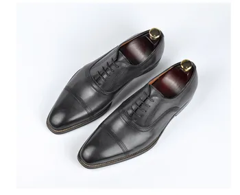 respirável três articulações Britânico, de Oxford, de cabeça quadrada sapatos de homem italiano artesanal de couro genuíno homens de negócios de sapatos