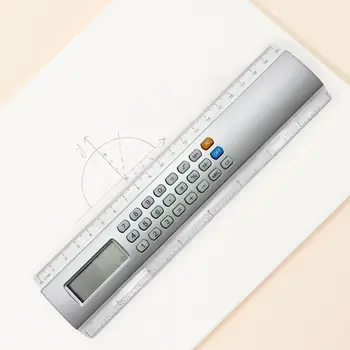 Régua Calculadora Multifuncional Contagem de 20cm Mini Personalidade 8 Dígitos Calculadora de Mão Régua de papel de carta para a Escola