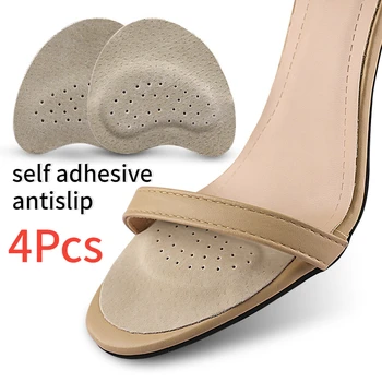 Saltos Pés Almofadas Auto-Adesivas palmilhas de couro Metade Palmilhas de Calçados femininos Almofadas de Cuidados com os Pés Solas das Sandálias do Antepé Anti-derrapante Almofada