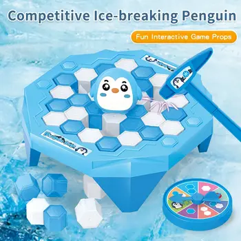 Salvar Pinguim No Gelo Jogo Tamanho Mini Pinguim Armadilha Quebrar O Gelo Ativar Festa De Família E Quebra-Gelo Crianças Quebra-Cabeça De Mesa De Bater Bloco