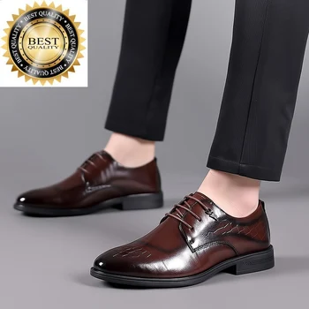 Sapatos masculinos de Couro dos Homens Oxfords de negócios Sapatos Lace-up de Casamento Formal para os Homens de Negócios, homens Calçado