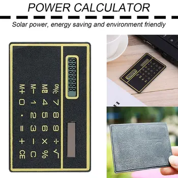 Solar Calculadora de 8 Dígitos Ultra-Fino Calculadora Solar com Tela de Toque de Cartão de Crédito, Design Mini Portátil do Tamanho de Cartão de Crédito