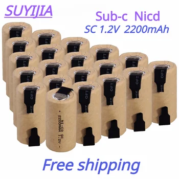 SUYIJIA SC 1.2 V 2200mAh 2-20Pcs Bateria Recarregável Sub C Ni-cd para a Broca Elétrica chave de Fenda Com soldagem de peça