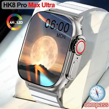 Tela AMOLED HK8 Pro Max Ultra Smart Assistir Série 8 49mm de Atualização Alta Rtae Bússola Jogo NFC Smartwatch Homens Relógios do Esporte 2.12