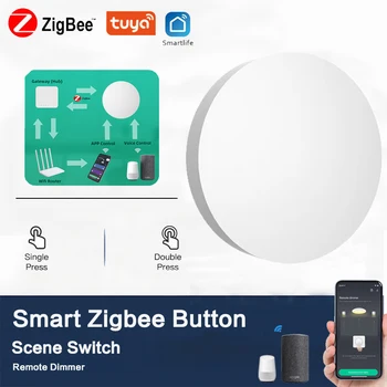 Tuya ZigBee Botão Scene Switch Multi Cena Ligação Botão Inteligente, alimentada a Bateria, sem Fio Smart Switch Trabalhar Com Dispositivos Zigbee