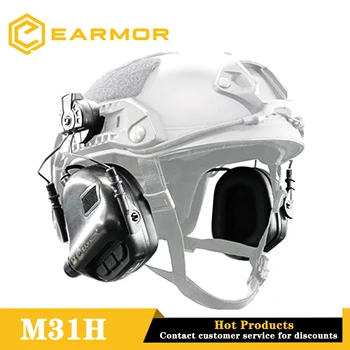 Tático militar abafador EARMOR M31H de cancelamento de ruído fone de ouvido para o ARCO rápido capacete/trilho eletrônico de tiro de protetores auditivos