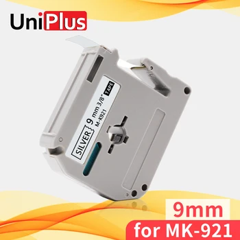 UniPlus MC-921 MK921 Label Maker é Compatível Brother MK 921 Preto na Etiqueta de Prata Fitas de 9mm para o Irmão Impressora de etiquetas PT80 PT70
