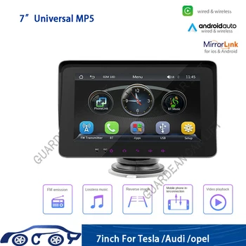 Universal de 7 Polegadas Carro Rádio FM HD sem Fios Carplay Android Auto Bluetooth 5.1 de Áudio e Vídeo Estéreo USB Leitor de Tesla Audi, opel