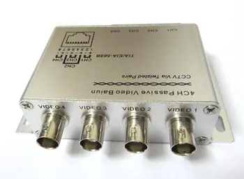 UTP 4CH canal de Vídeo Balun Passivo BNC CCTV Transceptor Receptor Cat5 RJ45 Adaptador ativo
