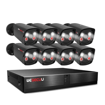 WESECUU OEM de Alta qualidade do Sistema de Vigilância ip kit câmera de 8mp 4k hd de segurança cctv sistema de vídeo de câmeras de cctv camera kit