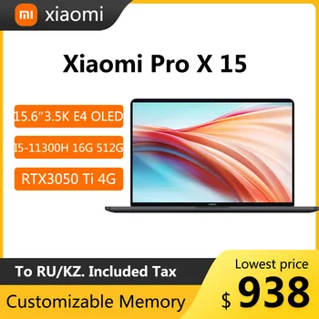 Xiaomi Pro X 15 Gaming Laptop De 15,6 Polegadas 3,5 K Tela OLED Notebook i5-11300H 16GB SSD de 512GB GeForce RTX3050Ti Computador de Jogos de PC