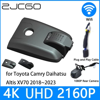 ZJCGO Traço Cam 2K 4K UHD 2160P Carro Gravador de Vídeo de DVR da Visão Nocturna de Estacionamento para Toyota Camry Daihatsu Altis XV70 2018~2023